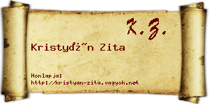 Kristyán Zita névjegykártya