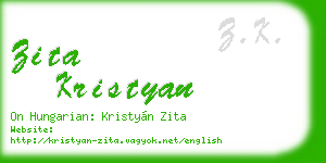 zita kristyan business card